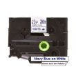 Brother TZe-FA3 Iron-On-Tape Navy Blue on White Fabric Thermal Label Tape (12mm x 3m)