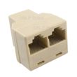 RJ45 Socket to 2x RJ45 Sockets Splitter (T) Adapter 8P8C