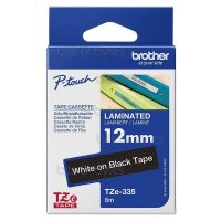 Brother TZe-335 White on Black Thermal Laminated Label Tape (12mm x 8m)