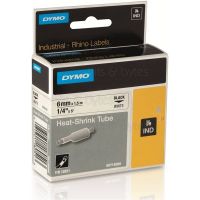 Dymo Rhino S0718260 (18051) Black on White Heat Shrink Tube Tape (6mm x 1.5m)