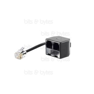 0.10m RJ11 Plug to 2x RJ11 Sockets Splitter (Y) Adapter Cable
