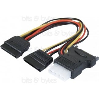 0.3m SATA Power Sockets (Y) Splitter Adapter Cable with Molex Connector
