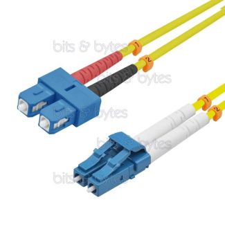 1.0m Fiber Optic Patch Cable - OS2 LC to SC Plugs 9/125um (10 Gigabit)
