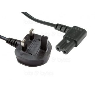 1.8m Angled Figure of 8 Power Cable - 2.5A UK Plug to IEC C7