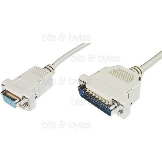 1.8m Serial 9pin D-Sub Socket to 25pin D-Sub Plug Null Modem Cable