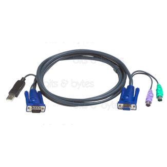 Aten 2L-5502UP - 1.8m VGA with Built-In PS2 to USB Converter KVM Cable