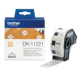 Brother DK-11221 Black on White Thermal Label Roll (23mm x 23mm - 1000 Labels)
