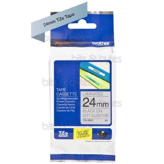 Brother TZe-M951 Black on Matte Silver Thermal Laminated Label Tape (24mm x 8m) TZEM951 4977766692588