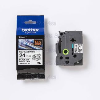 Brother TZe-SL251 Black on White Thermal Self-Laminated Label Tape (24mm x 8m)