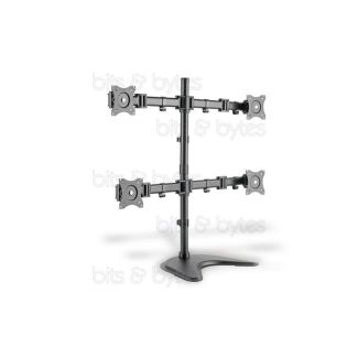 Digitus DA-90364 Quad Desktop Stand / Desk Mount for 15" to 27" & 4x8Kgs Monitor