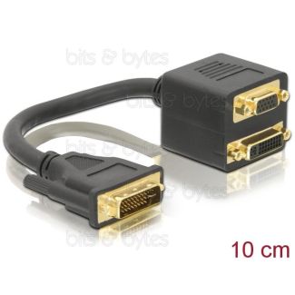 DVI-I (Single Link) to DVI-I (Single Link) & VGA Adapter Splitter Cable