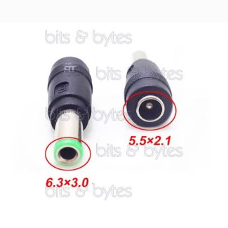 Power Plug Adapter (5.5 x 2.1 mm Socket to 6.3 x 3.0mm Plug)