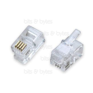 RJ10 Unshielded Modular Plugs for Flat Cable (Pack of 10)