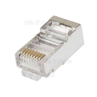 RJ45 CAT5e (AWG 27-24) Shielded Modular Plugs for Round Cable (Pack of 10)
