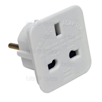 UK 3pin Socket to Europe 2pin Plug Adapter
